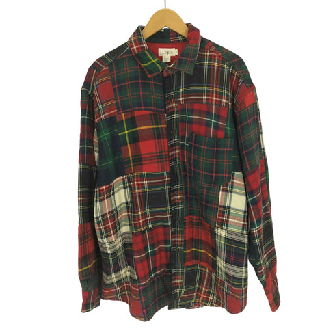ジェイクルー J.CREW 90S 巨人タグ クレイジー チェックパターン 中綿 フランネルシャツ ネルシャツ メンズ import:M
