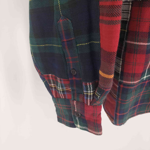 ジェイクルー J.CREW 90S 巨人タグ クレイジー チェックパターン 中綿 フランネルシャツ ネルシャツ メンズ import:M