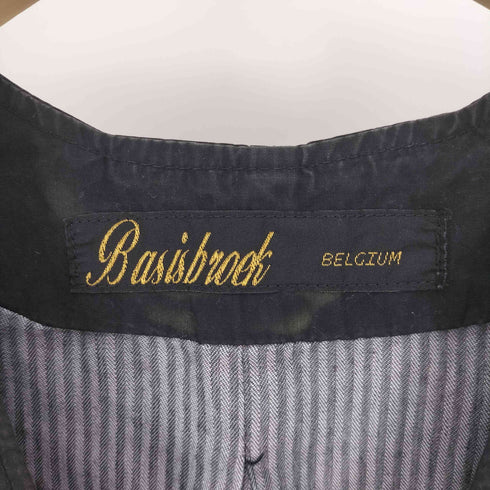 バージズブルック BASISBROEK ベルギー製 裏地ストライプ 内側ポケット ジップアップ ベスト ジレ メンズ EUR:44