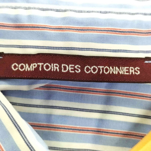 コントワーデコトニエ COMPTOIR DES COTONNIERS ロゴ刺繍 ストライプ シャツワンピース レディース JPN:9号