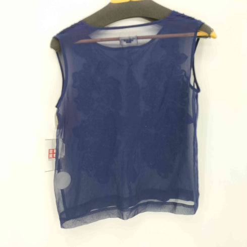 ローブドシャンブルコムデギャルソン robe de chambre COMME des GARCONS 90S AD1996 フロント花デザイン シアーカットソー ベスト レディース