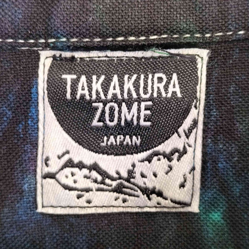TAKAKURAZOME 高蔵染 ペイント 染め 加工 オックスフォード ボタンダウンシャツ メンズ JPN:M