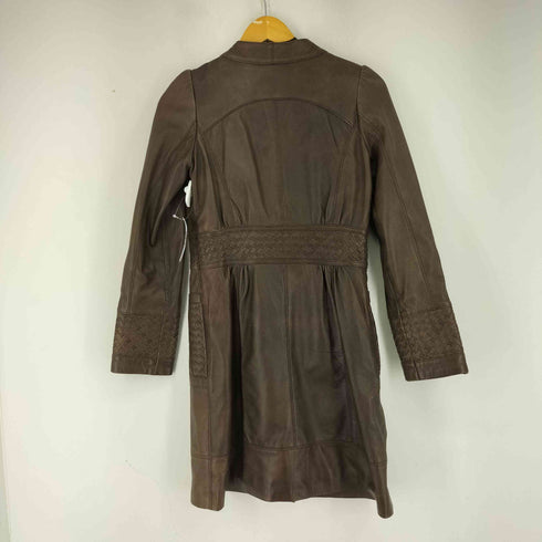 ガラ Gara ノーカラー シープスキンコート レディース