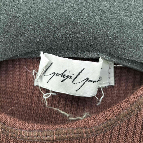 ヨウジヤマモト Yohji Yamamoto 80S~90S 丸文字 リブニット L/S ワンピース レディース