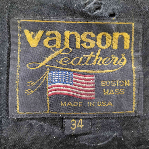 バンソン VANSON USA製 サイドレースアップ カウレザーベスト メンズ 34