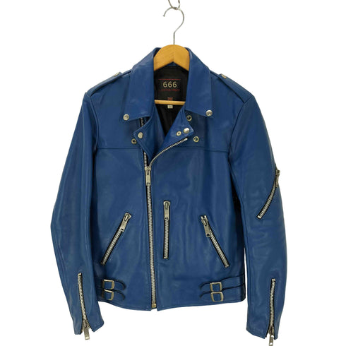 トリプルシックスレザーウェア 666 Leather Wear 英国製 本革 レザー ダブルライダースジャケット メンズ US:34