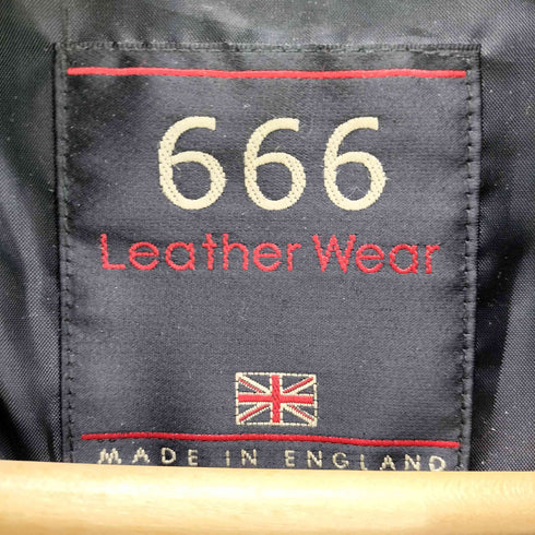 トリプルシックスレザーウェア 666 Leather Wear 英国製 本革 レザー ダブルライダースジャケット メンズ US:34