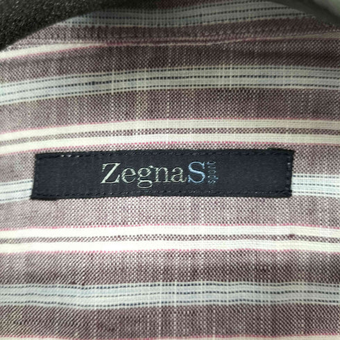 ゼニアスポーツ Zegna sport ストライプ L/Sシャツ メンズ JPN:M