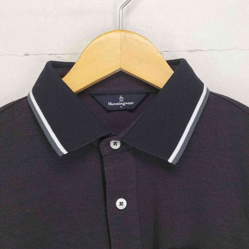 マンシングウェア Munsingwear 刺繍ロゴ 長袖ポロシャツ メンズ L