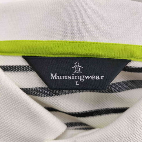 マンシングウェア Munsingwear ロゴパッチ ボーダー長袖ポロシャツ メンズ L