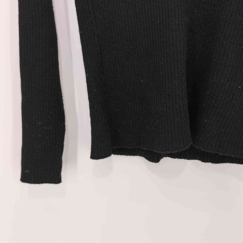 バーバリーゴルフ BURBERRY GOLF ワンポイント刺繍 タートルネック サイドボタン ノバチェック ウールリブニット レディース JPN:L