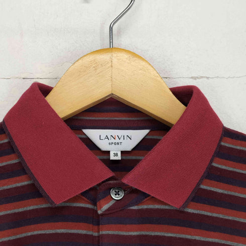 ランバン LANVIN SPORT 刺繍ロゴ ボーダーポロシャツ メンズ 38