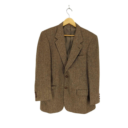 ハリスツイード Harris Tweed クルミボタン 2Bウールツイードジャケット メンズ