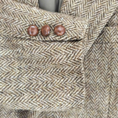 ハリスツイード Harris Tweed クルミボタン 2Bウールツイードジャケット メンズ
