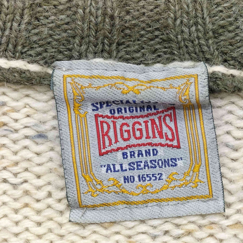 RIGGINS 90-00S ネップ クルーネック ウール混 3Dニット メンズ L/G