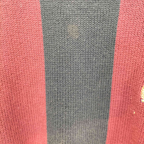 トミーヒルフィガー TOMMY HILFIGER 90S ワンポイント刺繍 マルチカラー クルーネック L/Sニット メンズ L/G