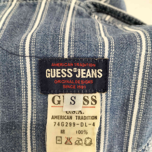 ゲスジーンズ GUESS JEANS ストライプ柄デニムオーバーオール メンズ S