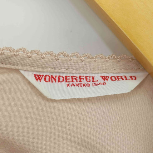 カネコイサオ KANEKO ISAO WONDERFUL WORLD ランダムポケット フロントプリーツノースリーブワンピース 裾フリル レディース