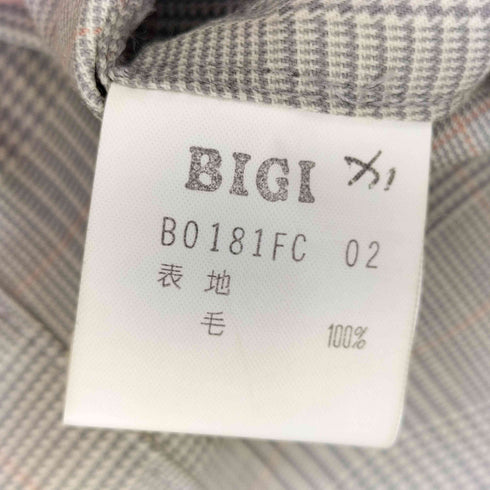 ビギ BIGI 千鳥格子 ウールギャバ トレンチコート メンズ