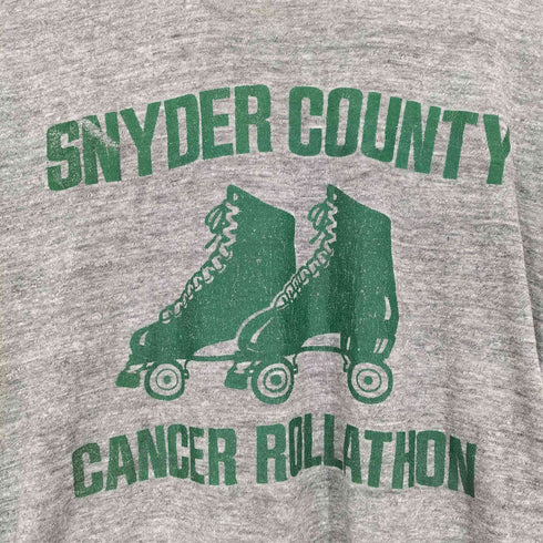 ~90s シングルステッチ SNYDER COUNTY CANCER ROLLATHON フロントラバープリントS/S TEE メンズ