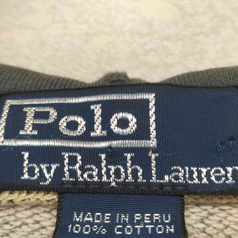 ポロバイラルフローレン Polo by RALPH LAUREN 90s 染み込みプリント Vガゼット後付けパーカー メンズ JPN:XL