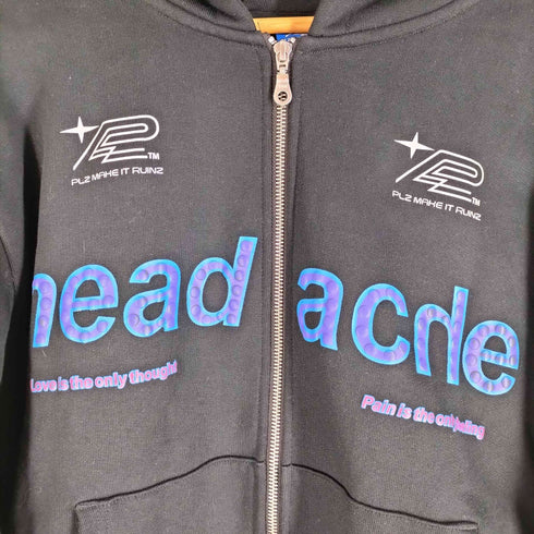 PLZ Make It Ruins 24aw HEADACHE ZIP UP HOODIE メンズ import:M
