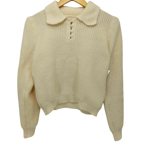 neam fulfill my dream 2023SS puff sleeve knit polo ivory レディース