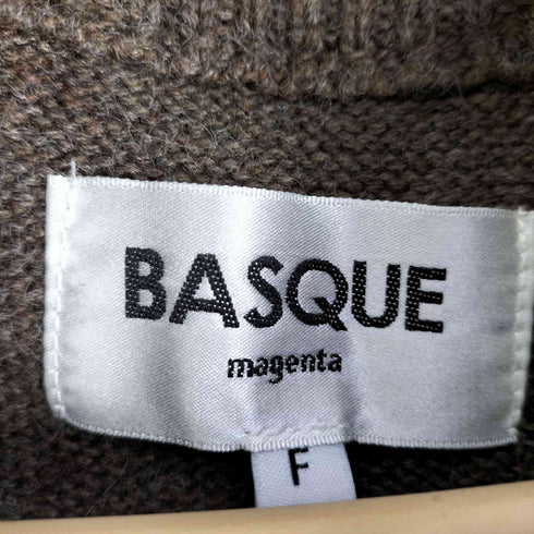 バスクマゼンタ BASQUE magenta エルボーパッチ モックネック ウールニット メンズ FREE