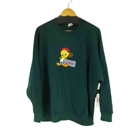 looney tunes 90s 刺繍ラグランスウェット メンズ