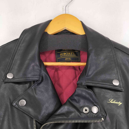 サブサエティ Subciety 23AW FAKE LEATHER RIDERS JKT フェイクレザージャケット メンズ JPN:L