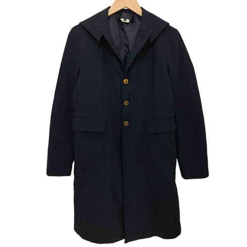 コムデギャルソンコムデギャルソン COMME des GARCONS COMME des GARCONS 16SS ポリ縮絨 ストライプ 3B チェスターコート レディース JPN:S