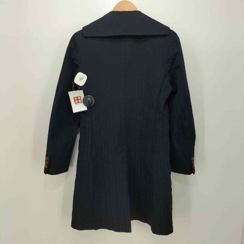 コムデギャルソンコムデギャルソン COMME des GARCONS COMME des GARCONS 16SS ポリ縮絨 ストライプ 3B チェスターコート レディース JPN:S