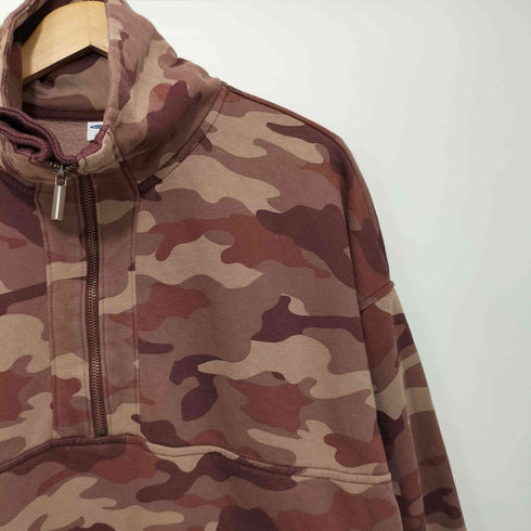 オールドネイビー OLD NAVY カモ柄 ハーフジップ ハイネックスウェット メンズ M