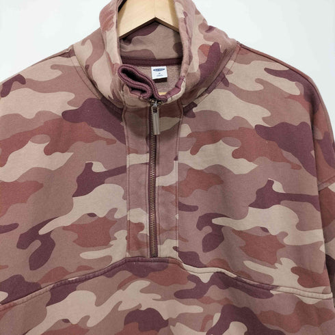 オールドネイビー OLD NAVY カモ柄 ハーフジップ ハイネックスウェット メンズ M