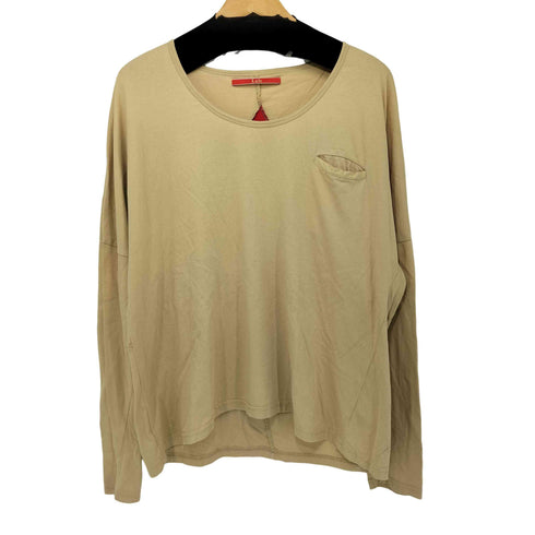 レー Leh バックデザイン クルーネック ロングスリーブTシャツ ロンT メンズ