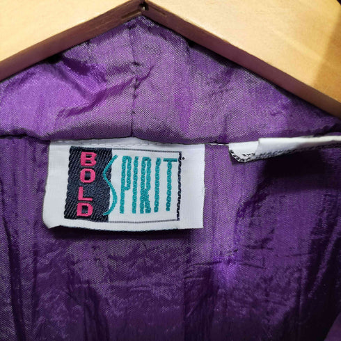 BOLO SPIRIT 80-90s フロント刺繍 ナイロンジャケット レディース import:L
