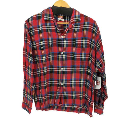 ペニーズ PENNEYS 60S レーヨン チェック L/S オープンカラーシャツ メンズ JPN:L
