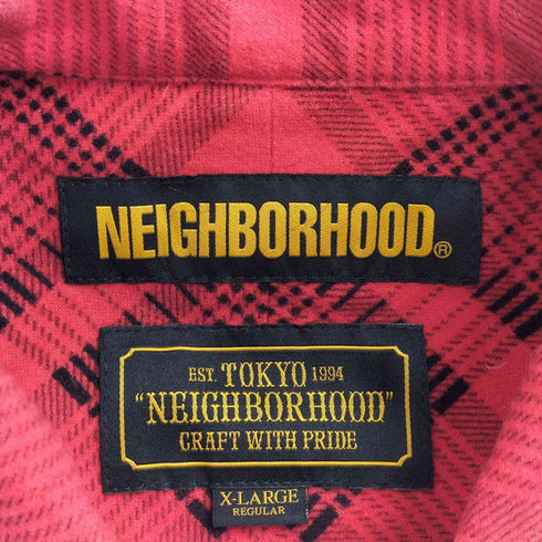 ネイバーフッド NEIGHBORHOOD 19SS B&C / C-SHIRT 両フラップ チェック柄フランネルシャツ メンズ JPN:XL
