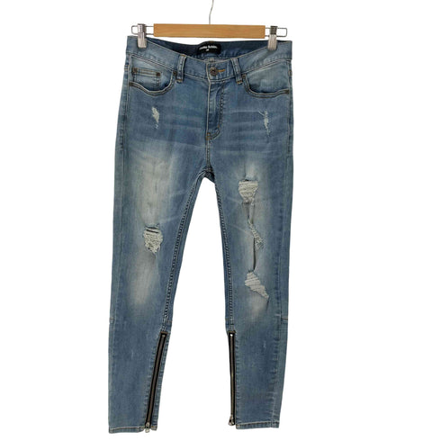 ダンケシェーン Danke Schon 21SS 裾ジップ ダメージ加工 スキニー デニムパンツ メンズ 30