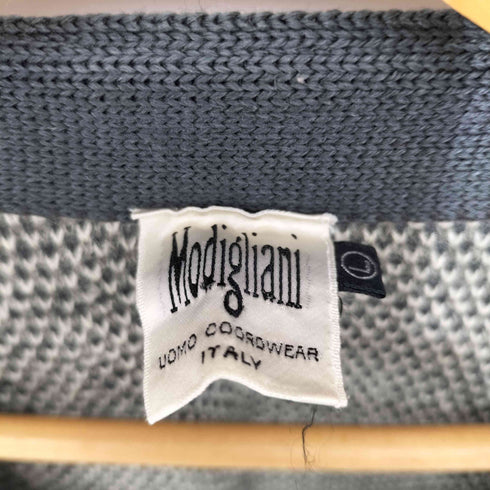 モディリアーニ Modigliani 90s 総柄 ウール混 ニットカーディガン メンズ import:L