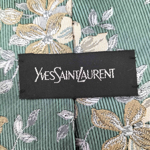 イヴサンローラン Yves Saint Laurent 花刺繍総柄ネクタイ メンズ
