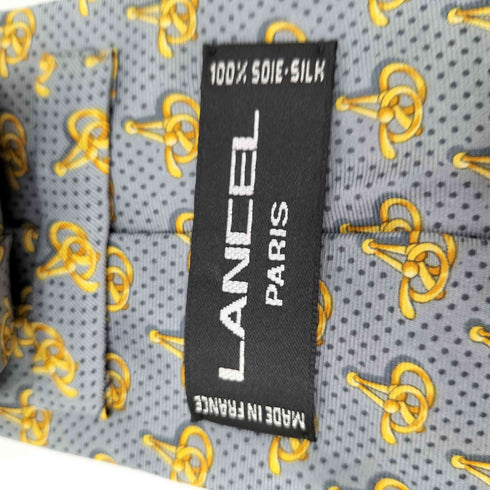 ランセル LANCEL フランス製 総柄シルクネクタイ メンズ
