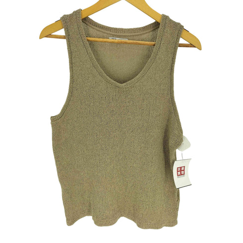 ザラ ZARA コットン ポリ ローゲージ ニット タンクトップ メンズ import:S