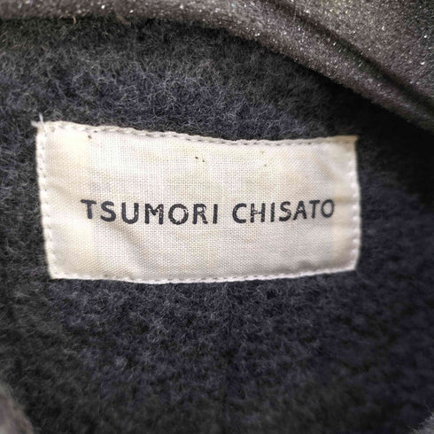 ツモリチサト TSUMORI CHISATO 千鳥格子 ステンカラー ウール ロングコート 中綿 レディース JPN:2