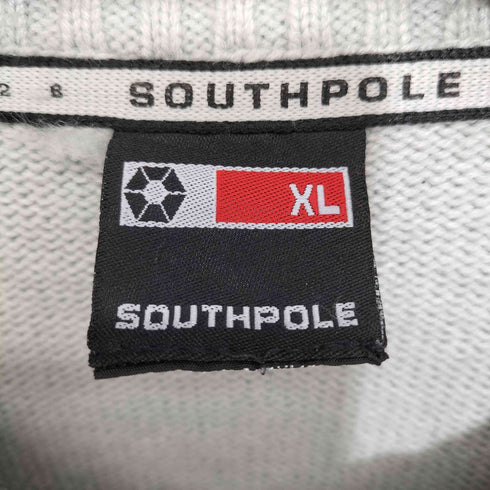 サウスポール SOUTHPOLE 80-90s ロゴ刺繍 ステッチデザイン クルーネックニット メンズ XL