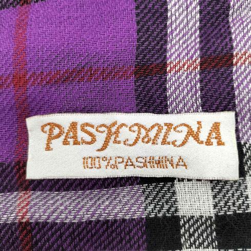 パシュミナ PASHMINA カシミヤ パシュミナ100% チェック柄 ストール レディース