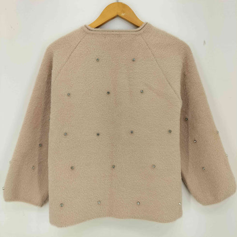 TRUBE ビジュー付きシャギーニットジャケット レディース