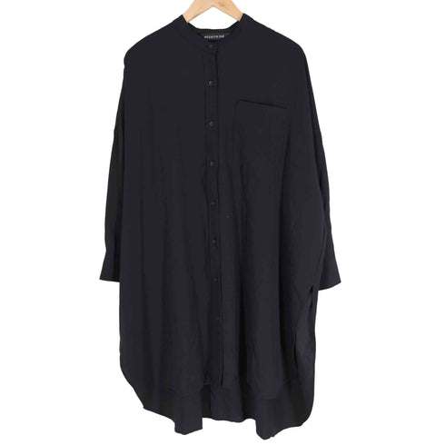 ミズイロインド mizuiro ind バンドカラーロングシャツ レディース FREE