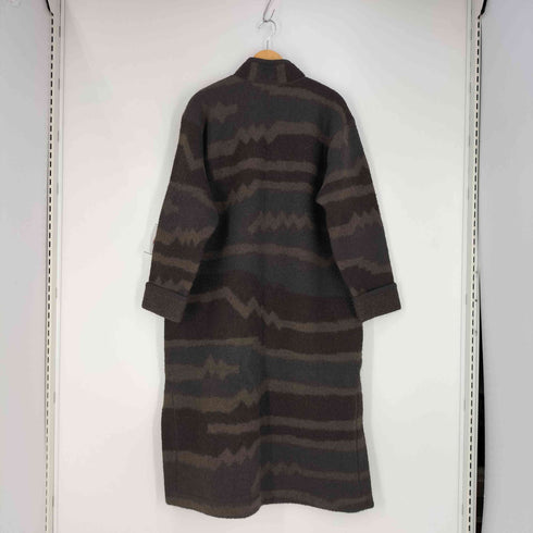 プランテーション Plantation 91AW ボーダー ウール スタンドカラーコート レディース JPN:M