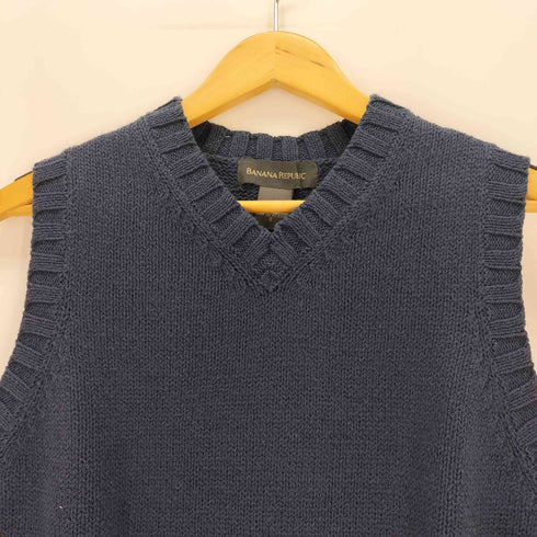 バナナリパブリック BANANA REPUBLIC 黒タグVネックコットンベスト メンズ JPN:S